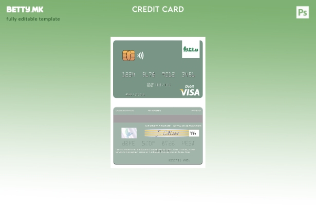 Шаблон за дебитна картичка за виза во модерен стил Mali Banque Commerciale du Sa